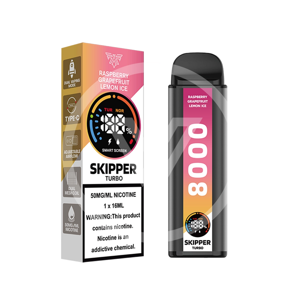 Skipper Turbo Raspberry Grapefruit Lemon Ice 10k Puffs