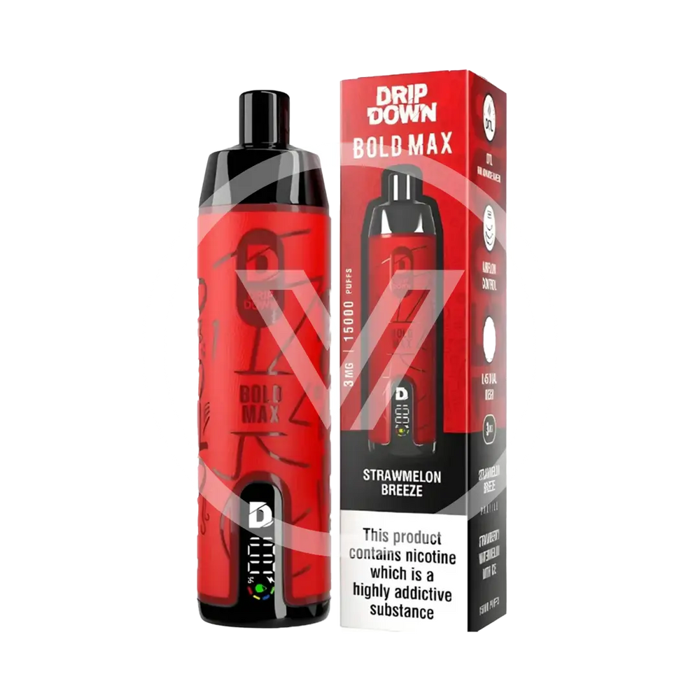 Drip Down Bold Max Disposable 15k Puff Strawmelon Breeze 3mg