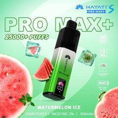 Hayati Pro Max + Disposable 15k Puff Watermelon Ice