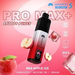Hayati Pro Max + Disposable 15k Puff Red Apple Ice