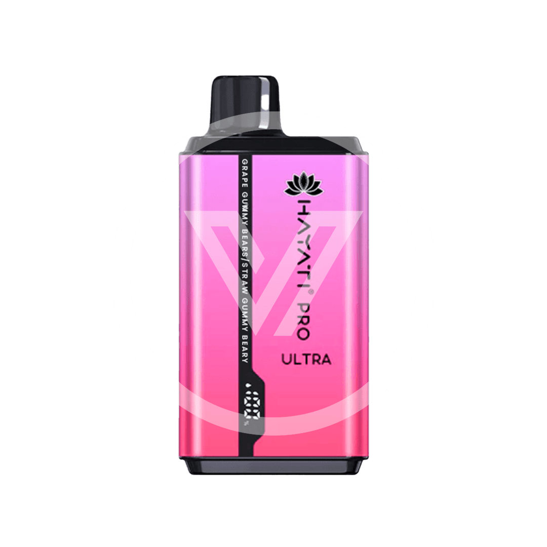 Pro Ultra Puff Hayati Pro Ultra: 15K Puff Grape & Straw Gummy Bear Vape – Vapes Direct
