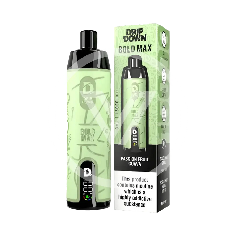 Drip Down Bold Max Disposable 15k Puff Passion Fruit Guava 3mg