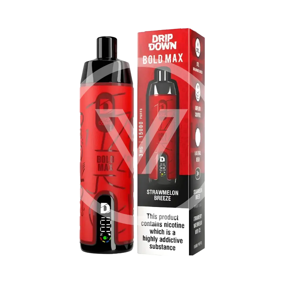 Drip Down Bold Max Disposable 15k Puff Strawmelon Breeze 3mg